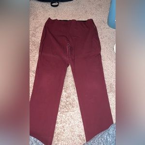 Red business pants ankle length